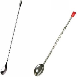 Dynore Stainless Steel Teardrop Bar Spoon- Set Of 2 2 - Piece Bar Set