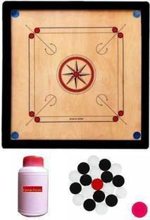SK ProductS Wooden Carrom Board with Coins, Striker and Carrom Powder (Beige) 80 cm Carrom Board