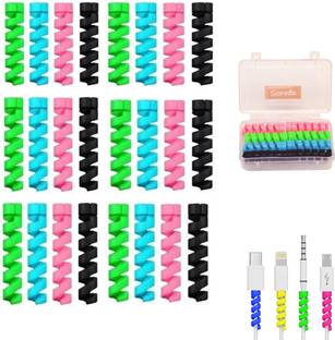 sarvda Cable Protectors with organizer box for Charger Earphones iPhone Oneplus set of 24 pcs Cable Protector