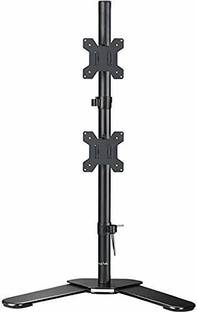 Gadget Wagon 13-27 "Dual LED LCD Monitor Stand Up Free-standing Desk Mount Extra Long 31.5 Inch Pole Heavy Duty Fully Adjustable Stand Vertical Array For 2 / Two Screen Desk Mount Monitor Arm