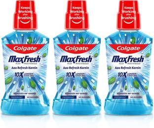 Colgate Maxfresh Plax Antibacterial Mouthwash, *24/7 Fresh Breath* - Pepper Mint