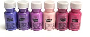 Krinjal Creations chalk acrylic paints with matte finish for MDF, Wood, Home Decor, Canvas, Paper, Terracotta, Fabric, Decoupage, DIY Art & Craft | Shades of Pink | Pack of 6 | 20ml each |
