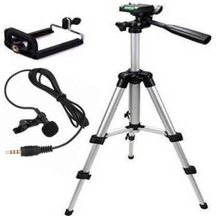 utkrist 3110 Mobile Phone & Camera Stand Holder Tripod Kit with Collar Microphone Kit Tripod Kit
