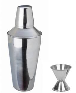 Dynore 2 piece Bar set (Medium) - Regular cocktail shaker and peg measure 2 - Piece Bar Set