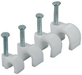 YUVAAN (150pcs) Wire Fastener, Circle Cable Clips with Metal Nails Combo 4mm, 6mm, 10mm Cable Protector