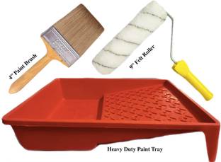 Orson Red Paint Tray, 9 Inch Painting Roller & 4 Inch Paint Brush Paint Roller