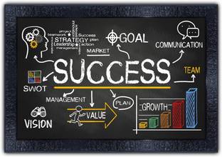 Poster N Frames 460-MOTIVATIONAL QUOTES success with Wooden Synthetic Frame Digital Reprint 13.5 inch x 19 inch Painting