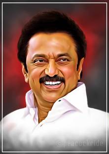 Muthuvel Karunanidhi Stalin I MK Stalin I DMK I A3 Fine Art Print