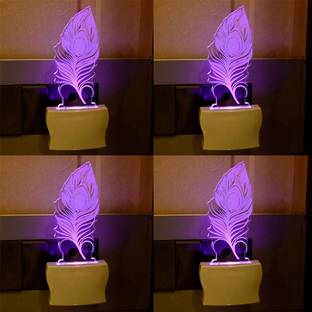 AFAST Beautiful Peacock Feather 3D Illusion LED Plug & Play Wall Lamp_LED12_FG118 Night Lamp