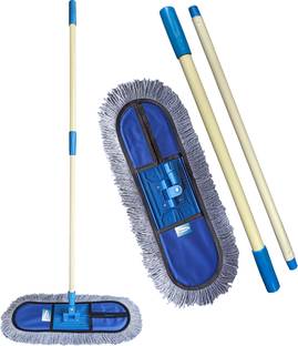 Livronic Wet and Dry Cotton Floor Mop with 5 Feet Long Handle (Head 24-Inch Large) Blue Colour (Set of 1) Wet & Dry Mop