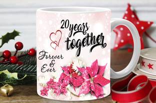 Avavia "20 Years Together" Best Twentieth Anniversary Gift For Him And Her | 20 Years Love Celebration | 20th Year Complete In A True Relationship | Best Gift For A True Love | Printed Ceramic Coffee Mug
