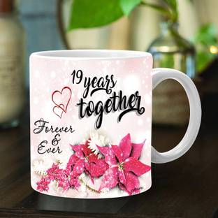 Avavia "19 Years Together" Best Nineteenth Anniversary Gift For Him And Her | 19 Years Love Celebration | 19th Year Complete In A True Relationship | Best Gift For A True Love | Printed Ceramic Coffee Mug