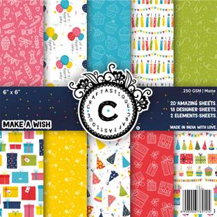Craftastique Make A Wish Birthday Scrapbook Designer 6 x 6 inches 250 gsm Craft paper