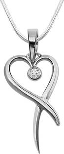Surat Diamond Holder of Love - Real Diamond & Sterling Silver Pendant with 18 IN Chain (SDP43) Sterling Silver Diamond Sterling Silver Pendant