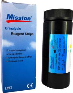 Mission Urine Reagent Stripes 2GE (Protein+Glucose Test) 2 Parameters Testing Strip, 200 PH Test Strips (0-100) Ph Test Strip
