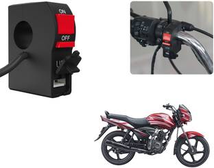 Selifaur C135 - Bike Headlight On/Off Switch Button Signal Light Switch with USB Charging Port Applicable For TVS Jive 2 A Bike Mobile Charger