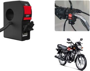 Selifaur Bike Headlight On/Off Switch Button Signal Light Switch with USB Charging Port Applicable CD 110 Dream 2 A Bike Mobile Charger