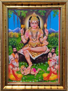 SAI BALAJI ACRALICS Dakshinamurthy Digital Reprint 8 inch x 6 inch Painting