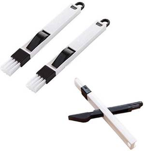 VENBUY Window Edges Corner Cleaning 2 in 1 Small Brush with Multipurpose Use-Easy Cleaning Keyboard Window Frame-Portable and Easy to Use-Comes with Mini Dustpan Plastic Wet and Dry Brush