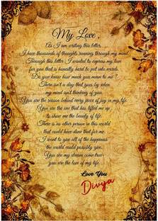 Midas Craft I Love You Divya ….02 Love Letter Greeting Card