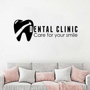 VVWV Dental Clinic Care for Your Smile Wall Stickers Dental Care Teeth Hospital Sticker Office Decals Wall Decorative Vinyl Decals L x H 49 cm x 20 cm