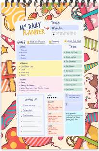 ESCAPER Happy Birthday Theme Daily Planner Diary (A5 Size - 8.5"L x 5.5"W - 80 Days Plan) | Daily Planner for Students | Daily Planner Notepad A5 Planner/Organizer Ruled 80 Pages