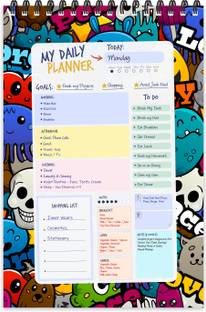 ESCAPER Graffiti Theme Daily Planner Diary (A5 Size - 8.5"L x 5.5"W - 80 Days Plan) | Daily Planner for Students | Daily Planner Notepad A5 Planner/Organizer Ruled 80 Pages