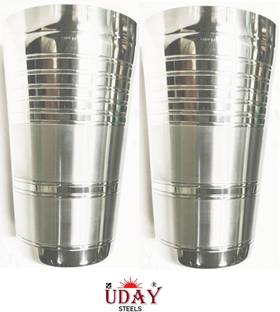 UDAY STEELS (Pack of 2) JUMBO RBT GLASS PRIYA 2PC Glass Set Water/Juice Glass