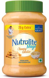 Nutralite Mayo Cheesy Garlic|Eggless Mayonnaise|Enriched With Vitamins A, D2, and E