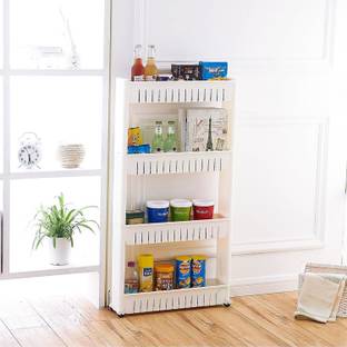 LOOKNSNAP 4 Tier Slim Rack|kitchen accessories | Plastic Kitchen Trolley