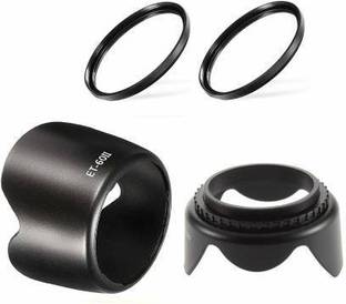 Schsteindar Combo ET60 II Flower Lens Hood & 58mm Flower Lens Hood & 2pcs 58mm UV Lens Filter Camera Lens Kit for (18-55mm is & 55-250mm is Lens)  Lens Hood