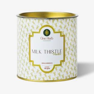 one herb Milk Thistle Powder Tea 100g | Boosts Liver Health | Helps Lower High Cholesterol | Anti – Aging | Herbal Tea Tin