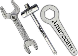 AMAZECARE 3 in 1 Oxygen Cylinder key & Single Side Medical Cylinder Key & Regulator Cylinder Key (Set of 3) Oxygen Cylinder Wrench Key (Set of 3) Double Sided Speciality