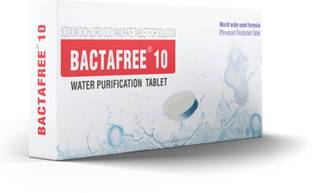 BACTAFREE 10 Water Purification Tablets - Use for Water Pot, Water Jar and for Travelling - Each Packet Contains 30 tablets - Each Tablet Purifies 10 liters Water (150 tablets) - Pack of 5
