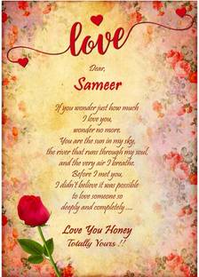 Midas Craft I Love You Sameer ….03 Love Letter Greeting Card