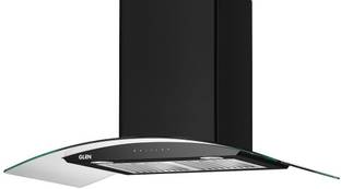 Glen CH-6063BLAC90 Auto Clean Wall Mounted Silver, Black 1200 CMH Chimney
