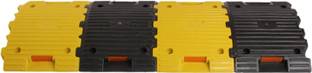 Ladwa Durable Plastic Speed Breaker /Heavy Duty Road Hump For Road Safety & High Visibilty -50mm 1 Meter (2 Black - 2 Yellow) Emergency Sign