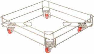 ARTSYHEARTSY Stainless Steel Oil Container Multi Purpose Trolley Oil Stand Dabba Trolley Stainless Steel Kitchen Trolley