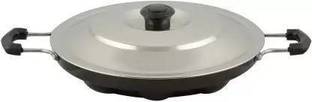 HoneyDell 12 Cavities Non Stick Appam Patra with Lid and Side Handle/ kulipaniyaram pan nonstick/ appe/ aapee ka sacha/ panniyaram kadai/ Paniyarrakal/Paniyaram/Appam Pan/Appam Maker/Pan Cake/guntapongadalu pan/appam kadai/Ponganal Maker/idali Maker/idali Pan kadai/litti maker/unniyappam chatti non stick/ unniyappam chatti Paniarakkal with Lid Paniarakkal with Lid 0.5 L capacity 23 cm diameter