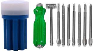 IKIS Screwdriver | tool set kit, Screwdriver toolbox, Screwdriver set for home use, Pechkas tool kit, 8 Blades Combination Screw Driver Set with Tester, 1 Set Blue Combination Screwdriver Set