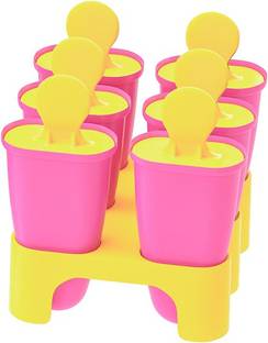 IKEA Ice lolly mould/maker set, pack of 6, Fill with juice, fruits, icecream. Reusable popsicle maker, Height:10 cm (4 "), Ikea Pink Plastic Ice Cube Tray
