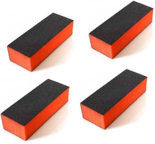 virkart 4pcs Nail Art Shiner Buffer Block Orange Buffing Sanding File