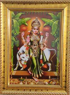 SAI BALAJI ACRALICS Dhanalakshmi Digital Reprint 8 inch x 6 inch Painting
