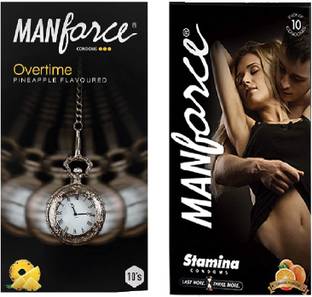 MANFORCE OVERTIME PINEAPPLE, ORANGE STAMINA 10S EACH PK OF 2 Condom