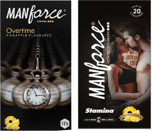 MANFORCE OVERTIME PINEAPPLE, PINEAPPLE STAMINA 10S EACH PK OF 2 Condom
