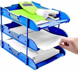 wishku 3 Compartments plastic file storage