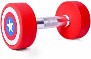YMD Captain America Premium Rubber Coated Dumbbell 5 kg (Set of 1 X 5 kg ) Fixed Weight Dumbbell
