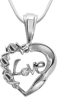 Surat Diamond Pure Love Magic - Real Diamond & Sterling Silver Pendant with 18 IN Chain (SDP25) Sterling Silver Diamond Sterling Silver Pendant