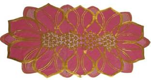 DELHI PVC CORP Gold, Pink 80 cm Table Runner