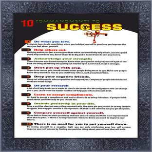 pnf 141 QUOTES 10 commandments of success with Wooden Synthetic Frame Digital Reprint 13 inch x 13 inch Painting